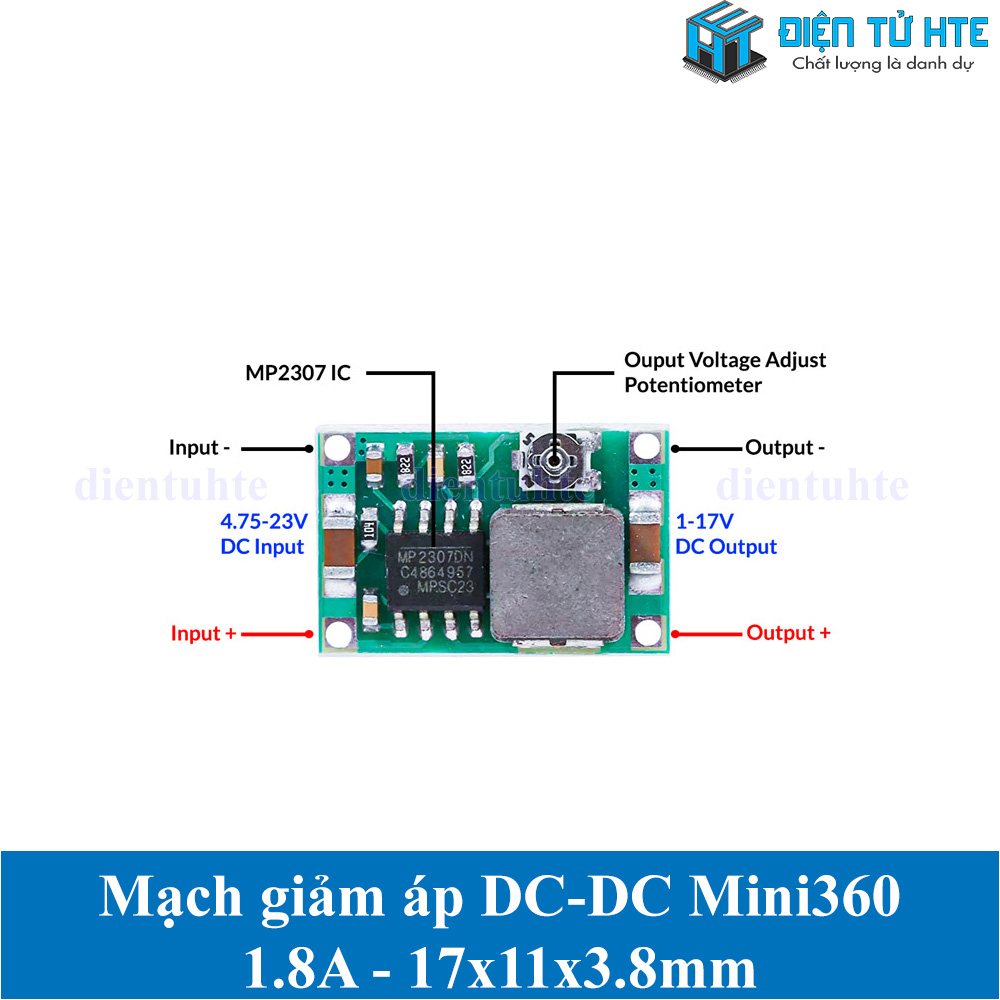 Mạch giảm áp DC-DC siêu nhỏ Mini360 1.8A 3A