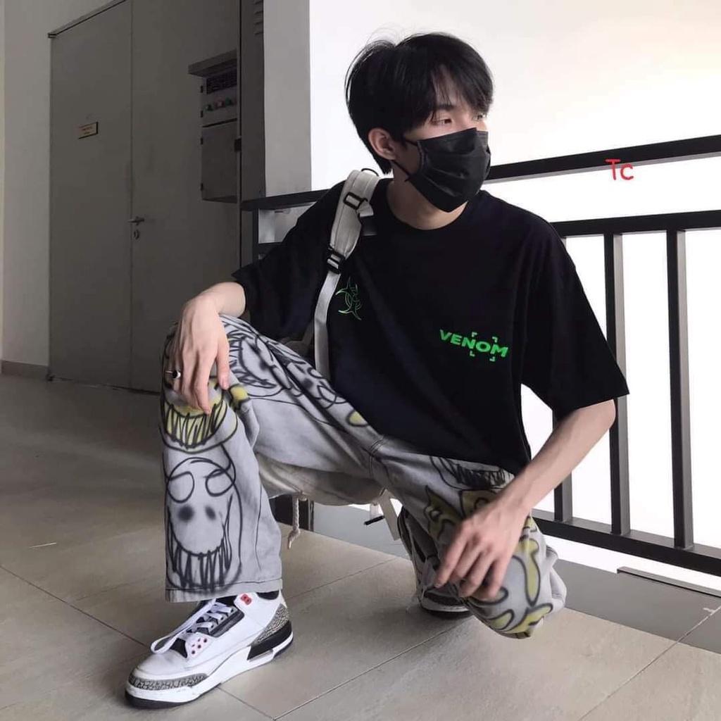 Áo Phông Đen Venom Nam Nữ Cộc Tay Dáng Rộng