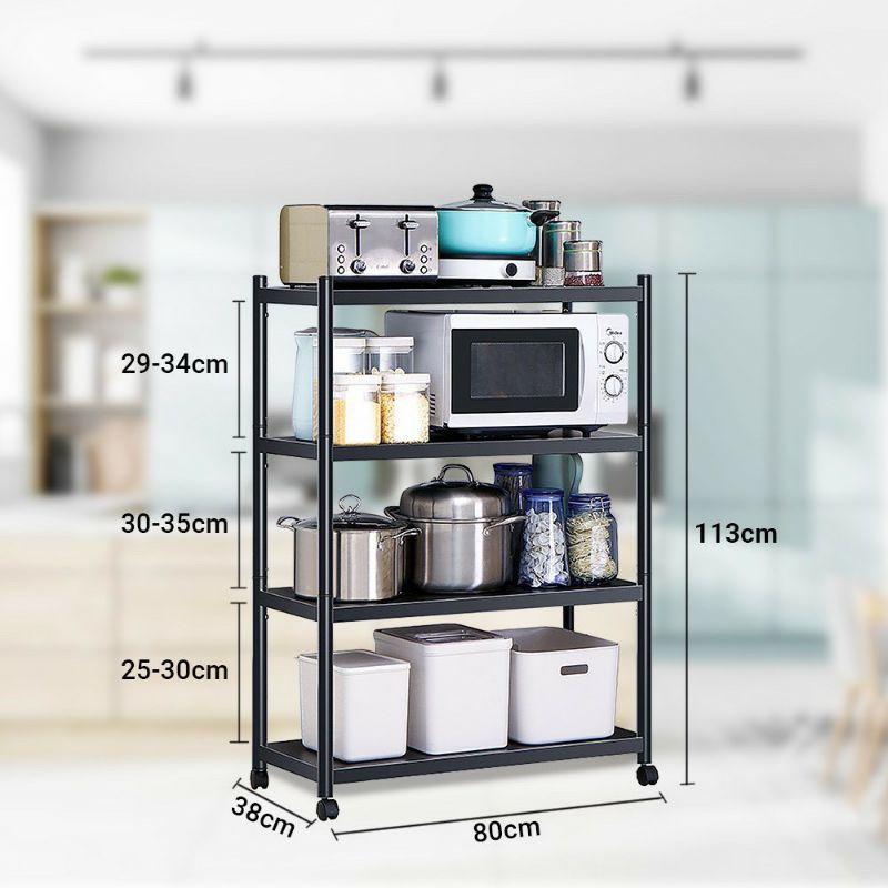 Kệ sắt sơn tĩnh điện để đồ đa năng gấp gọn 3/4/5 tầng có bánh xe, kệ gia dụng