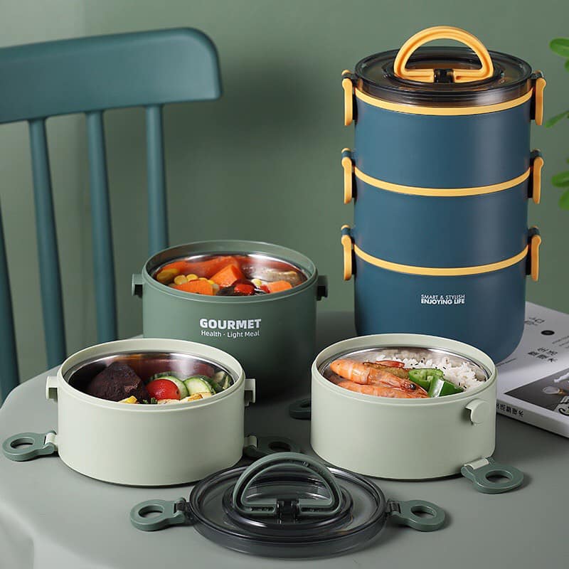 HỘP CƠM 3 TẤNG MỘT MÀU GOURMET MẪU MỚI SIÊU ĐẸP