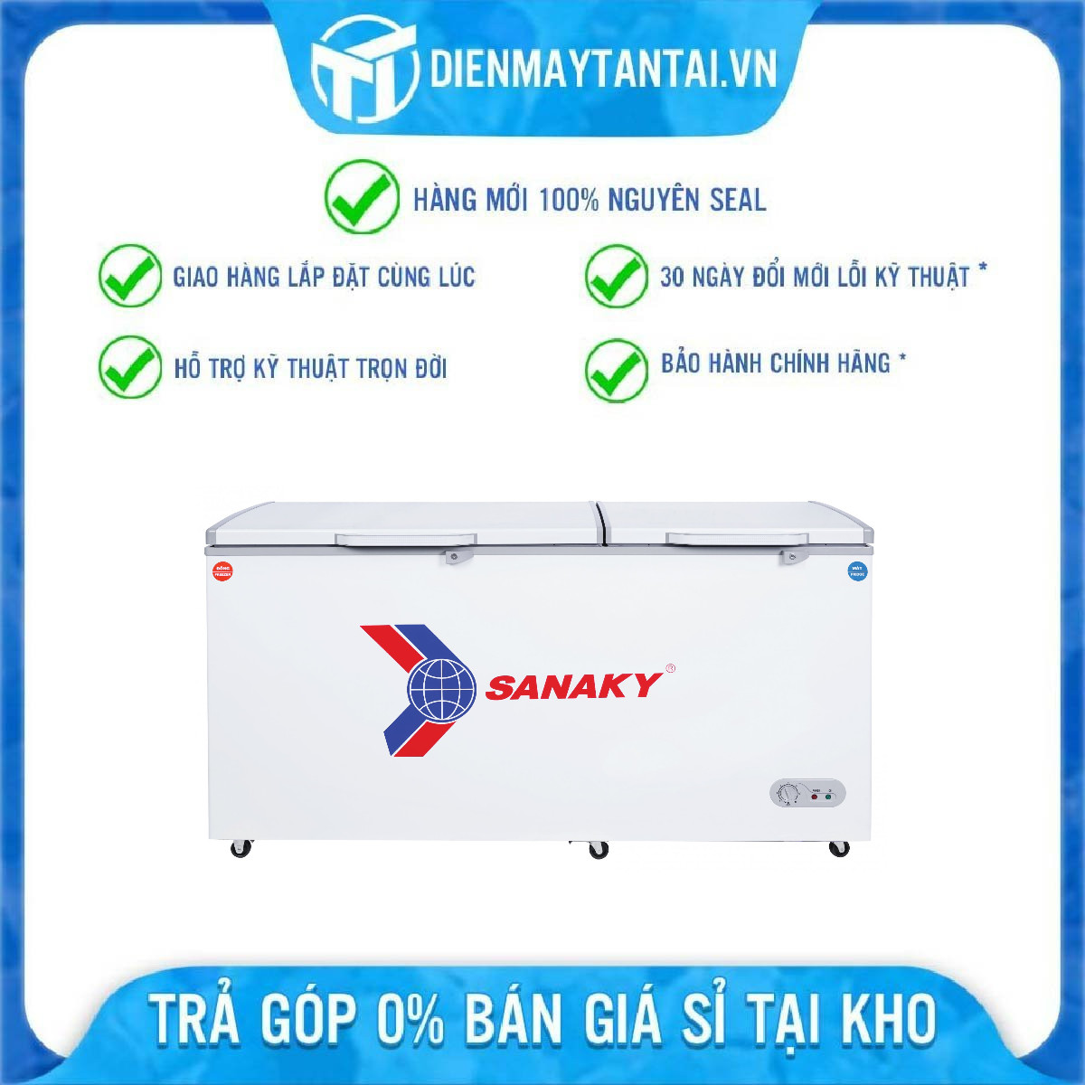 Tủ Đông Sanaky VH-668W2 2Ngăn 2 Cánh Dàn Lạnh Nhôm (560L) - Hàng Chính Hãng