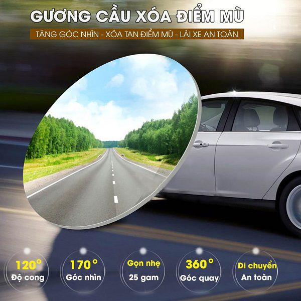 Gương cầu vô cực cho xe hơi xoay 360 độ 3R-057