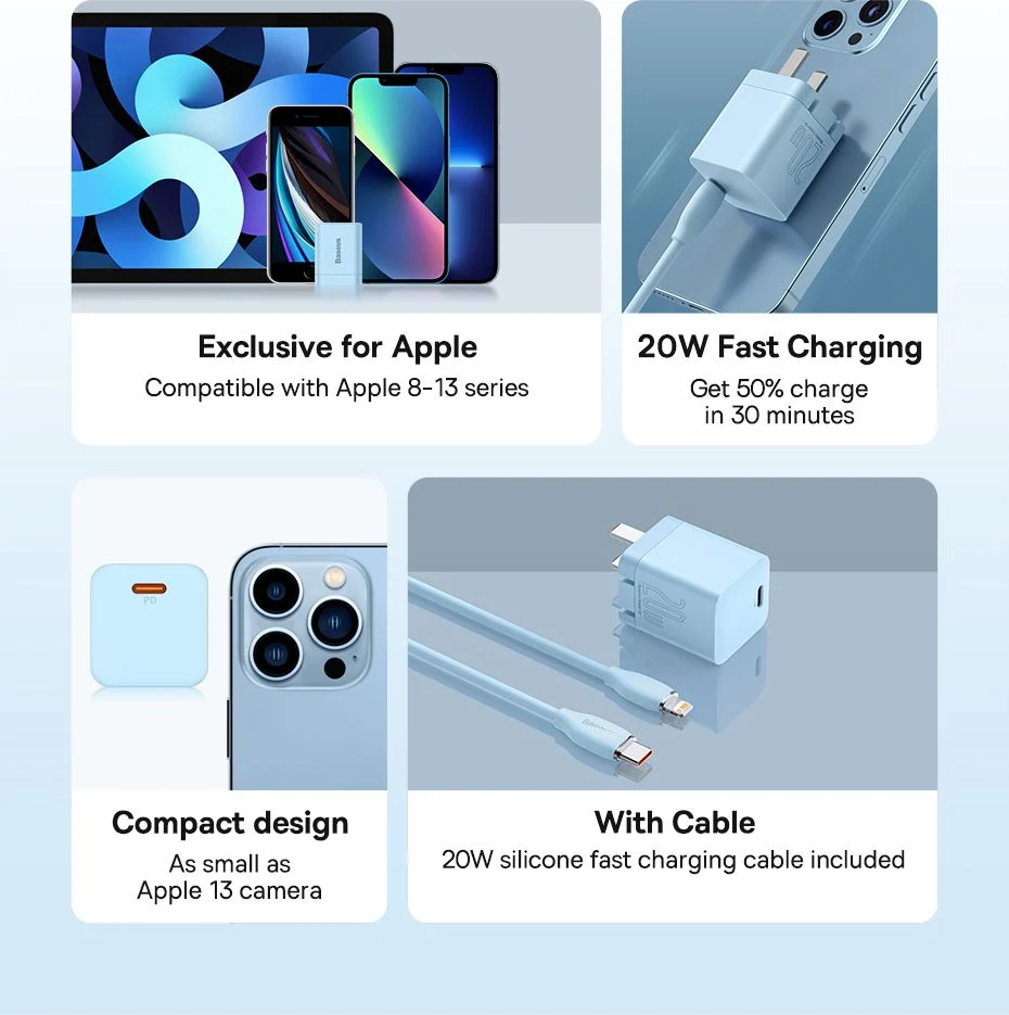 Bộ Cốc sạc và Cáp sạc nhanh Baseus Super Si Pro PD 20W CCCJG20CC-X for iPhone 12 / 13/ 14