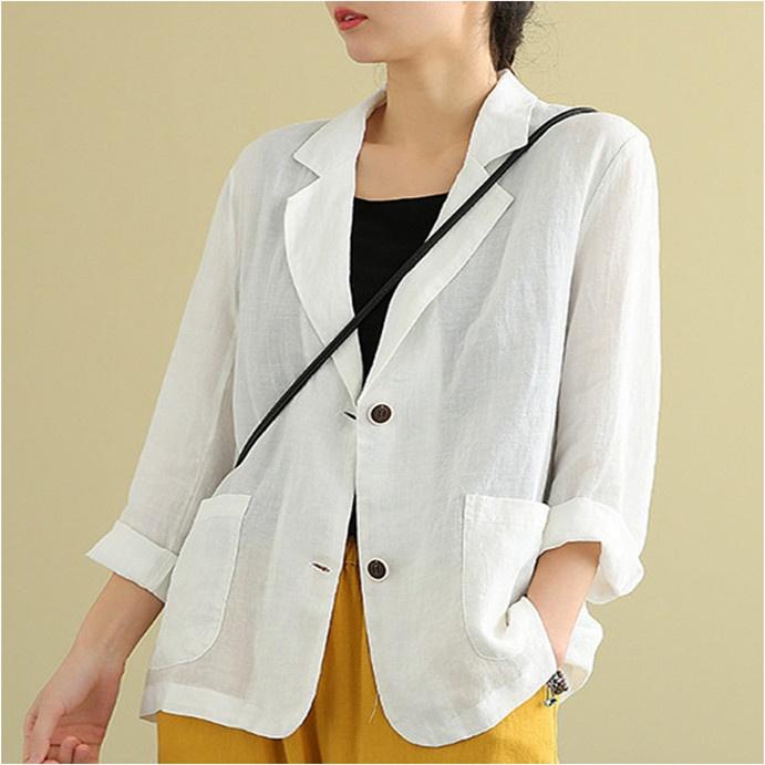 Hình ảnh Áo khoác vest blazer nữ phong cách hàn quốc 2 túi chất đũi xước cao cấp ( mã SP11)