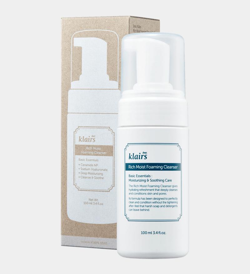 Combo Sữa rửa mặt Dear Klairs Rich Moist Foaming Cleanser 100ml+Dear,Klairs Kem chống nắng All-day Airy Sunscreen SPF50+ PA++++ 50g