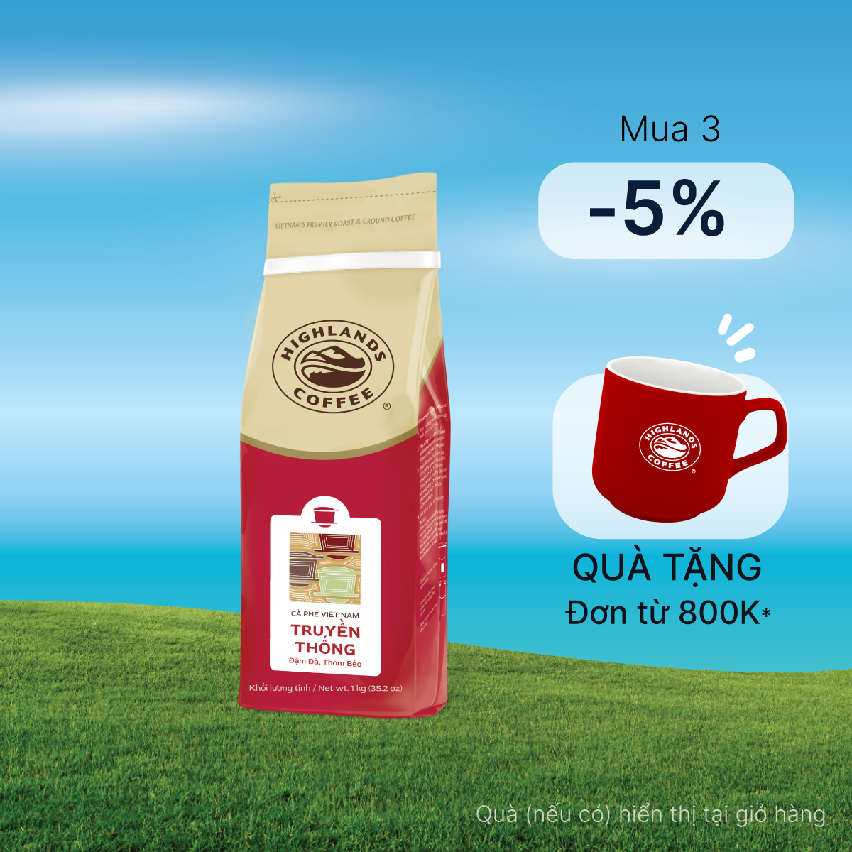 Cà Phê Bột Truyền Thống Highlands Coffee (1kg)