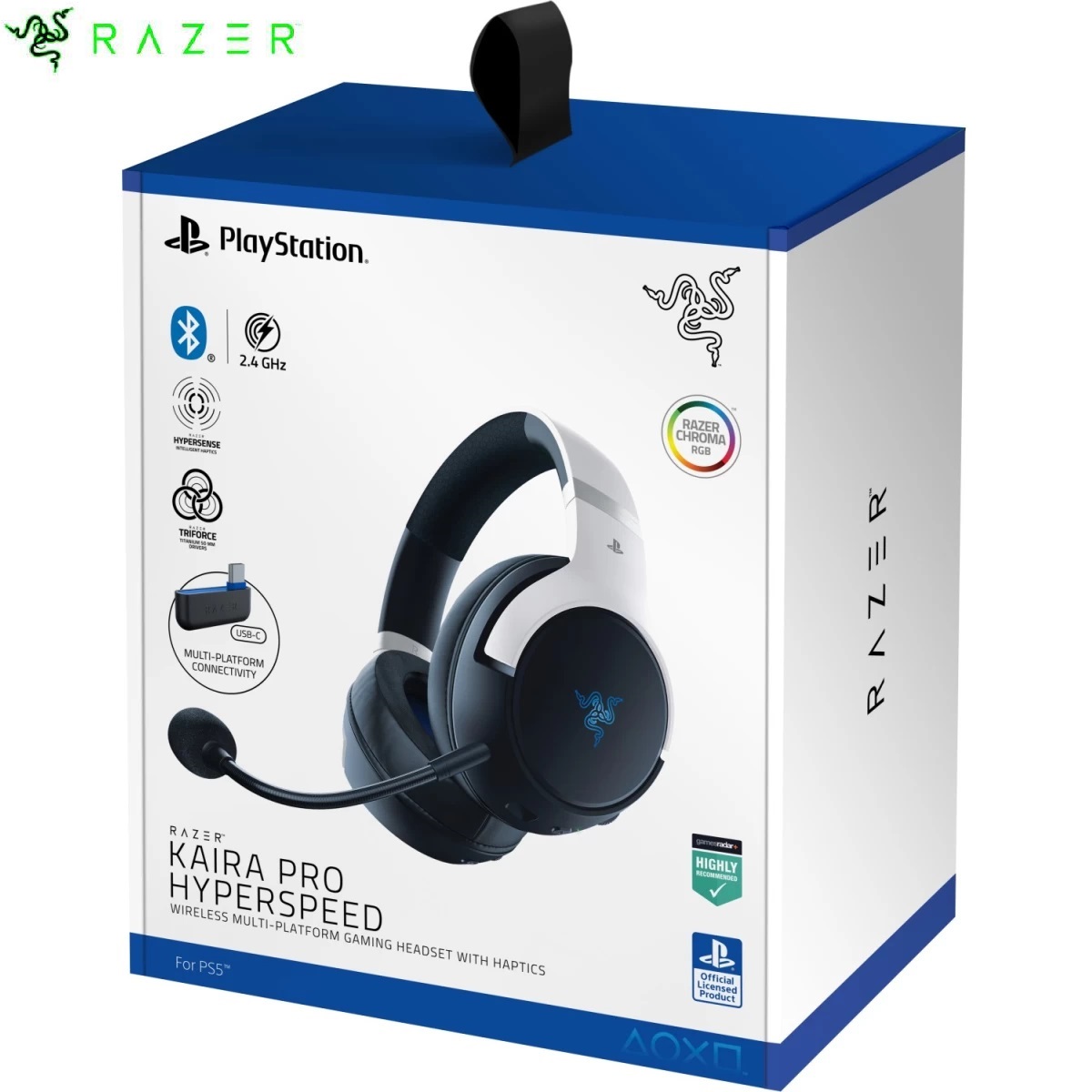 Tai nghe chơi Game Razer Kaira HyperSpeed Licensed PlayStation 5 Wireless - Hàng chính hãng