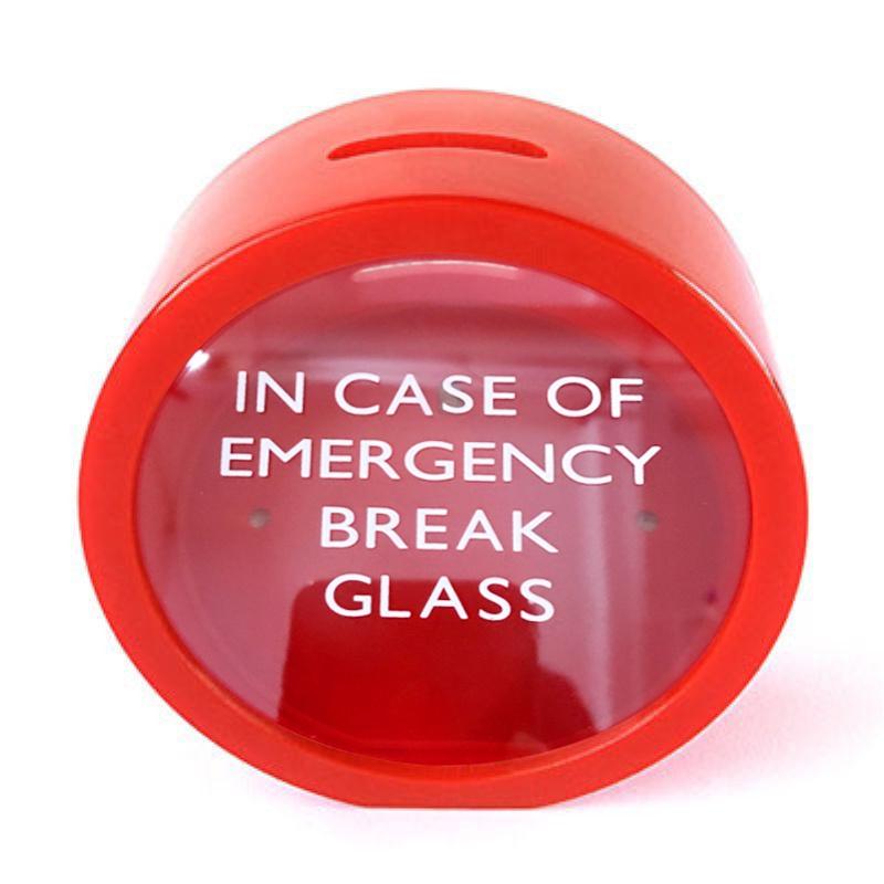 Novelty Safe Red MoneyBox Saving Bank Emergency Coin Smash Piggy Bank【vollter1】