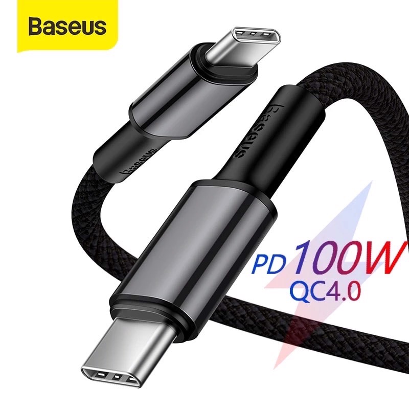 Cáp sạc nhanh siêu bền C to C Baseus High Density Braided PD 100W - Hàng chính hãng