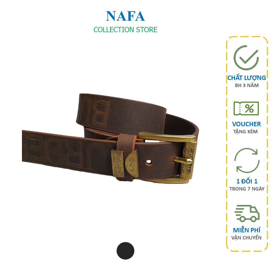 Thắt lưng nam, Dây nịt nam NAFA BL104 da bò sáp 1 lớp, khóa đồng sang trọng - BH 3 năm