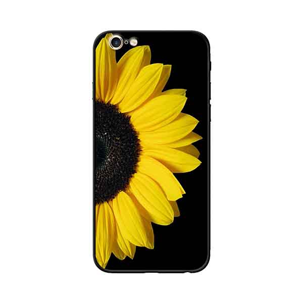 Ốp Lưng in cho iPhone 6 Plus/6s Plus Mẫu Hoa Hướng Dương Nền Đen - Hàng Chính Hãng