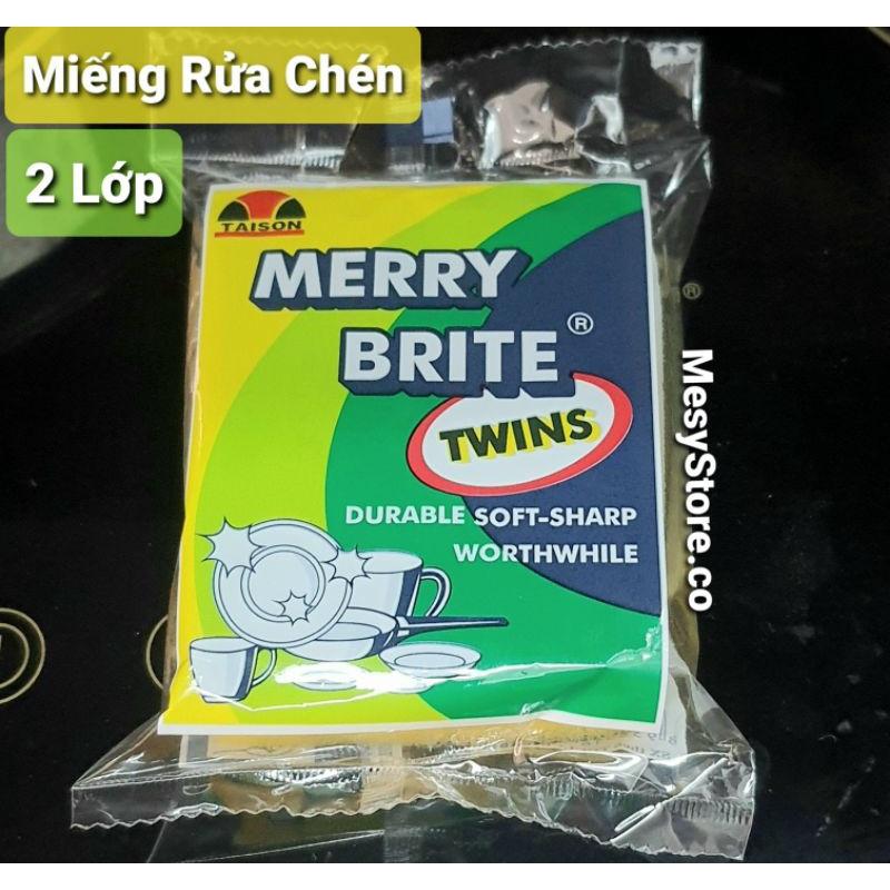 Miếng Rửa Chén Merry Scotch Brite 2 Lớp Rửa Chén Chùi Xoong Nồi Chảo