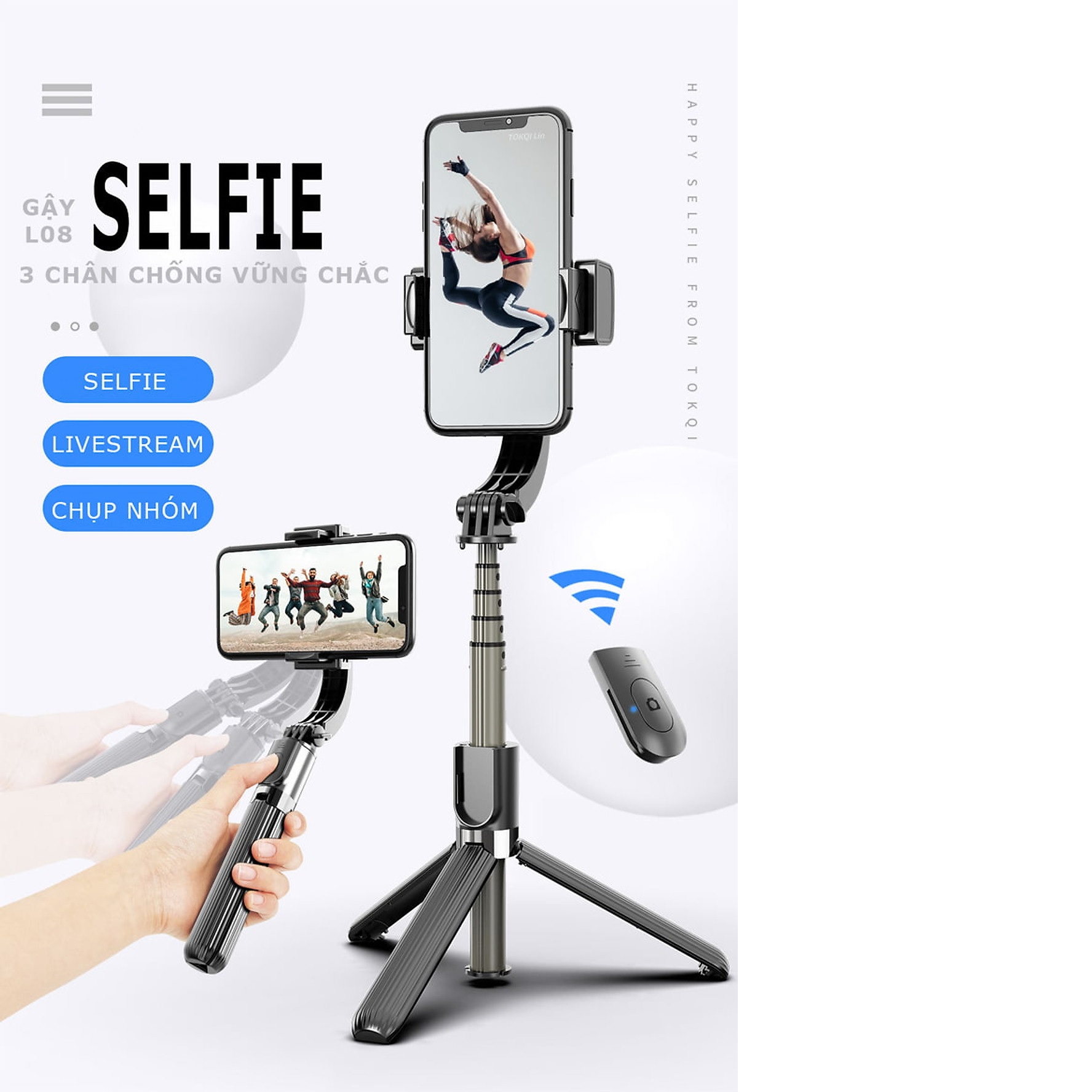 Gậy chụp ảnh Gimbal chống rung quay Video chuyển động cho Livestreamer vloger - ADG L08