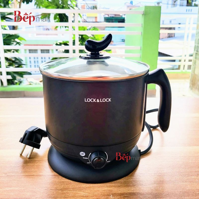 Nồi điện đa năng LocknLock EJP316BLK dung tích 1.2L công suất 600W - lòng nồi inox 304 - Hàng chính hãng