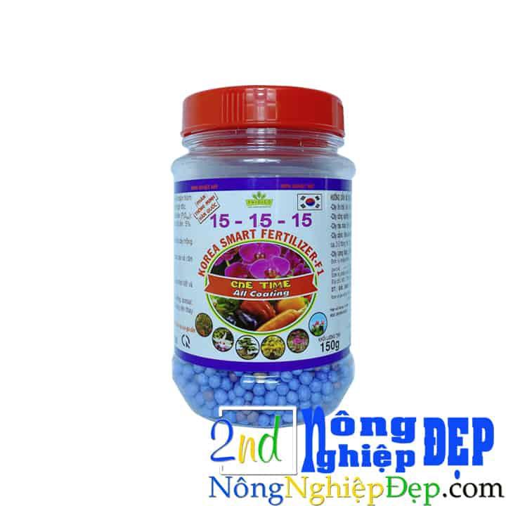 Phân Tan Chậm Hàn Quốc - NPK 15-15-15 hủ 150g