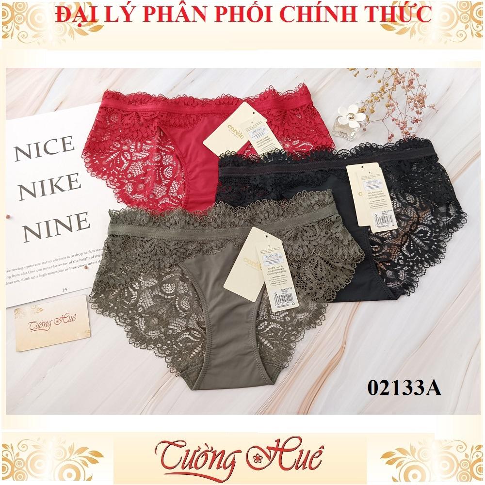 Quần lót nữ Corèle V. 02133A ren lưới thêu hoa hông .