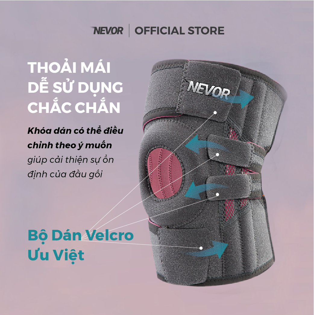 Bó Gối Nevor Cao Cấp BDG12 Với 4 Lò Xo Trợ Lực, 6 Khóa Dán Hỗ Trợ Giúp Phòng Tránh Và Tăng Cường Phục Hồi Chấn Thương