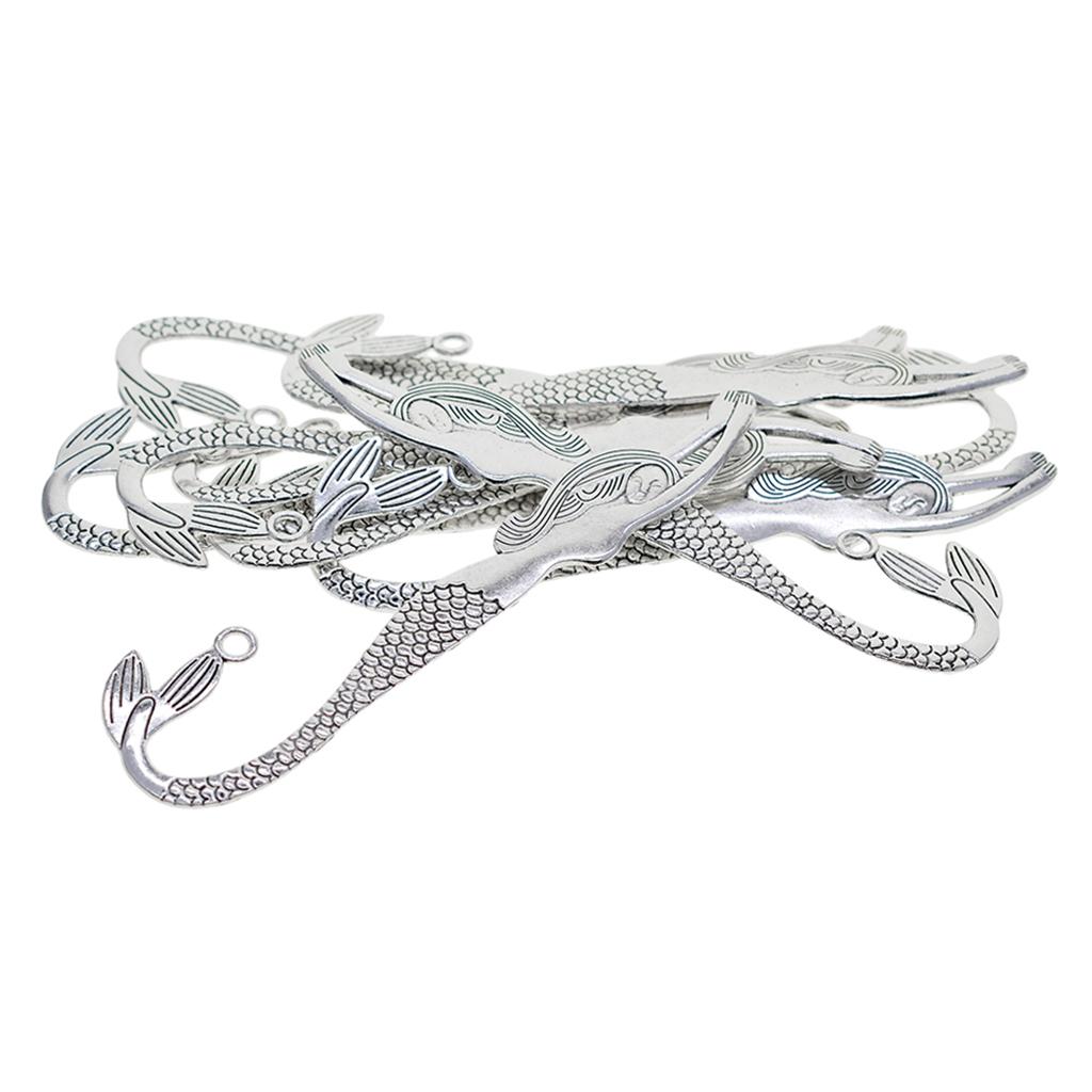 10 Miếng Vintage Nàng Tiên Cá Đánh Dấu Trang Sách Móc Với Vòng DIY Làm Trang Sức