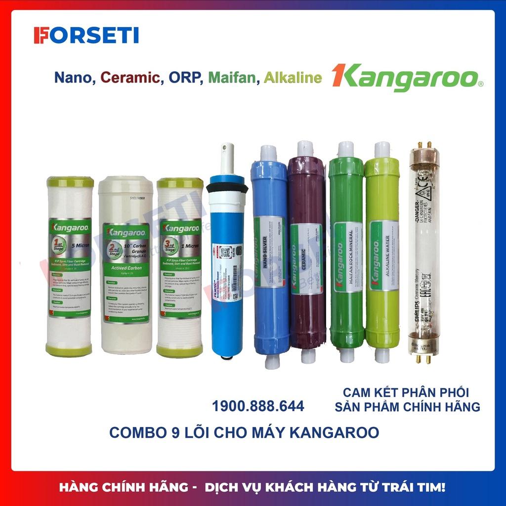 Trọn bộ 9 lõi lọc nước Kangaroo hàng chính hãng dùng cho máy lọc nước Kangaroo KG108A KV