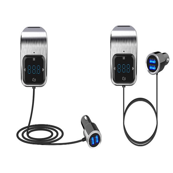 Bộ chuyển đổi thu-phát nhạc qua bluetooth trên ô tô cao cấp BC39 (Tặng nút kẹp cao su giữ dây diện-màu ngẫu nhiên)