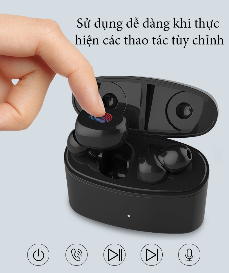 Tai nghe bluetooth TWS T6 nhét tai âm thanh 5.0 cao cấp