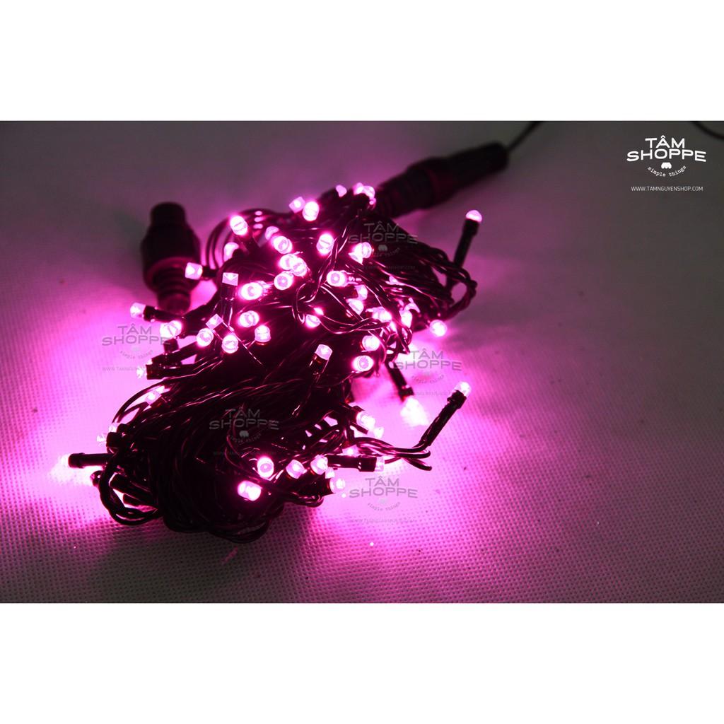 DÂY ĐÈN LED MÀU HỒNG TRƠN 10M 96 BÓNG