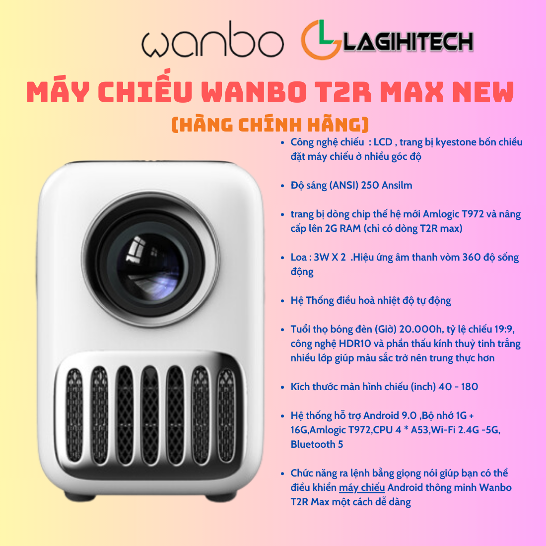 Máy Chiếu Wanbo T2R Max - Hàng Chính Hãng