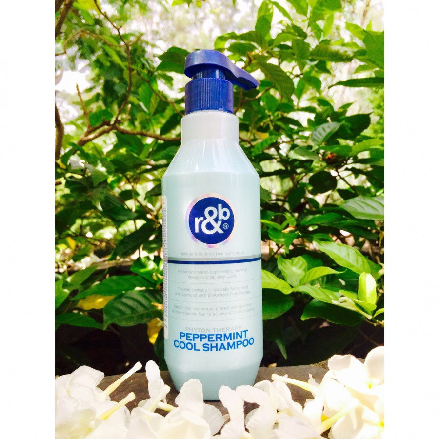 Dầu gội bạc hà sạch gàu, phục hồi da đầu và tóc khô thiếu dưỡng chất R&B Peppermint Cool Shampoo, Hàn Quốc 450ml