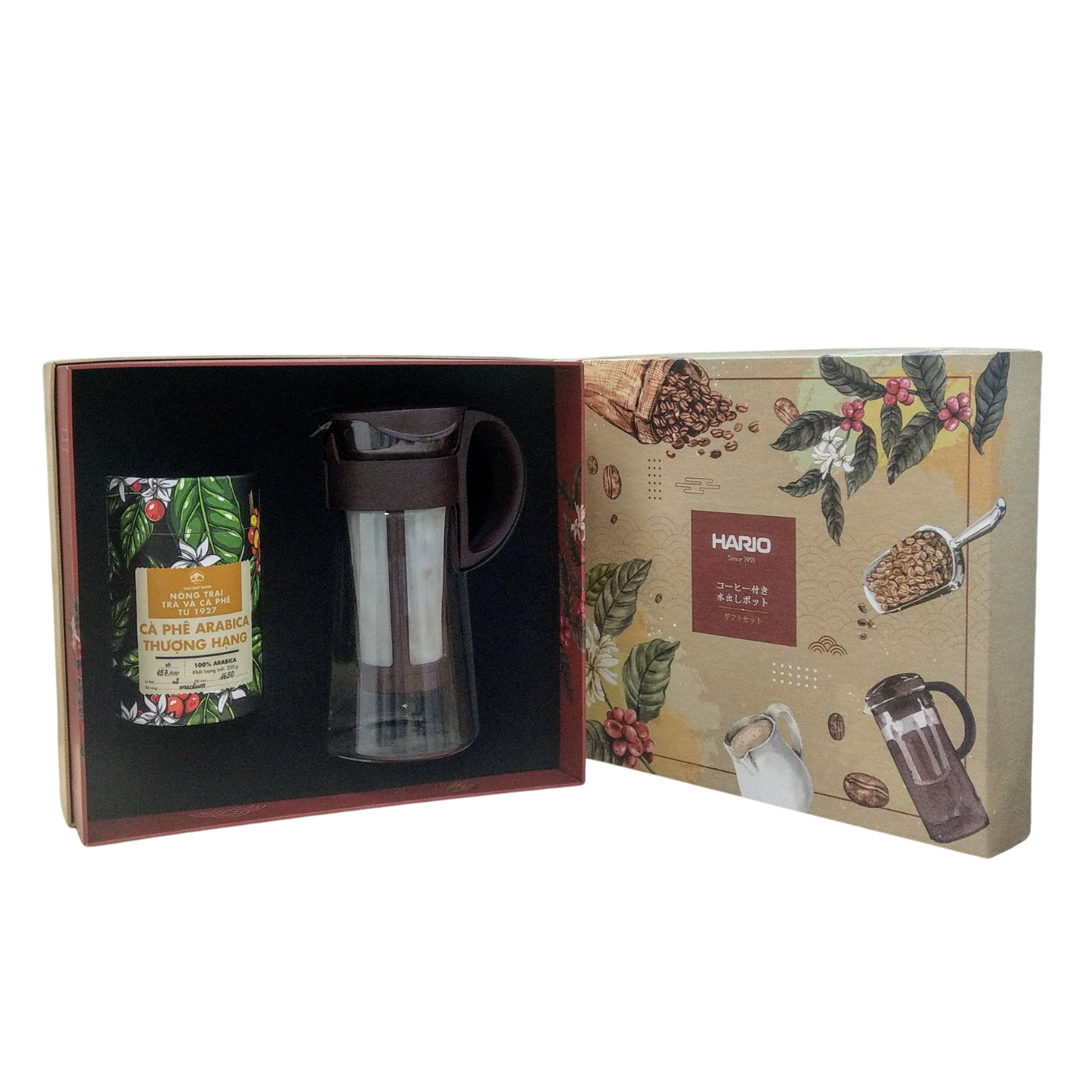 Giftset - Bộ bình pha cold brew Hario và cà phê arabica