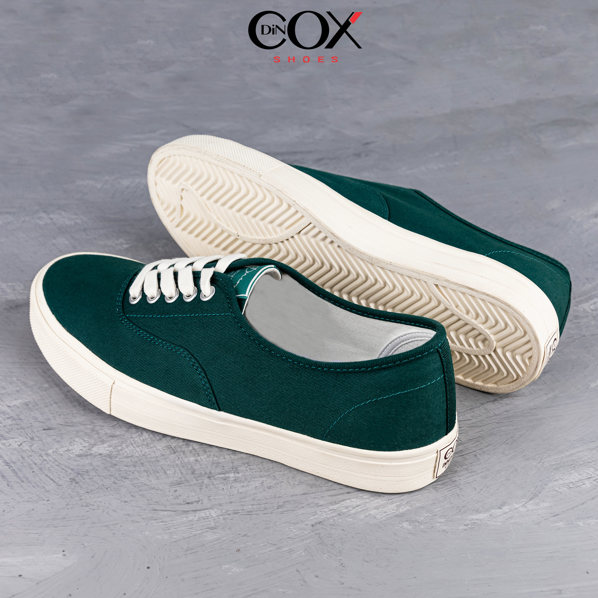 Giày Sneaker  Vải Canvas DINCOX E06 Ever Green Đơn Giản Tinh Tế Sang Trọng