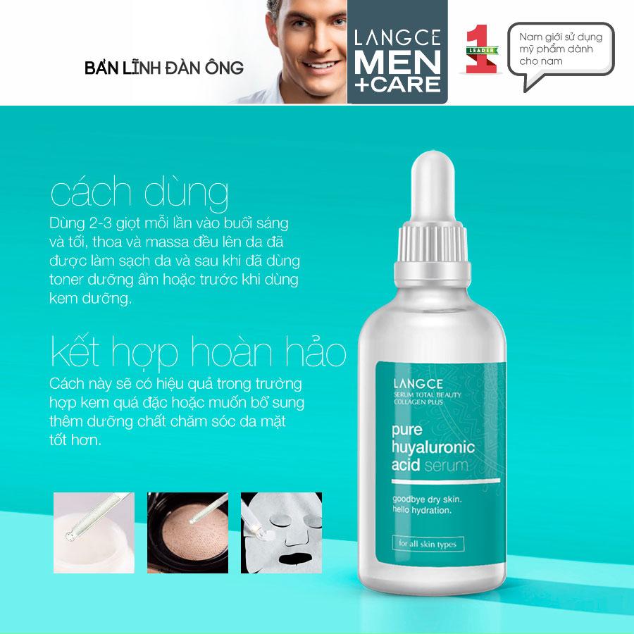 TOTAL BEAUTY SERUM COLLAGEN+ HYALURONIC ACID THẦN DƯỢC DƯỠNG DA 100ml LANGCE DÀNH CHO NAM
