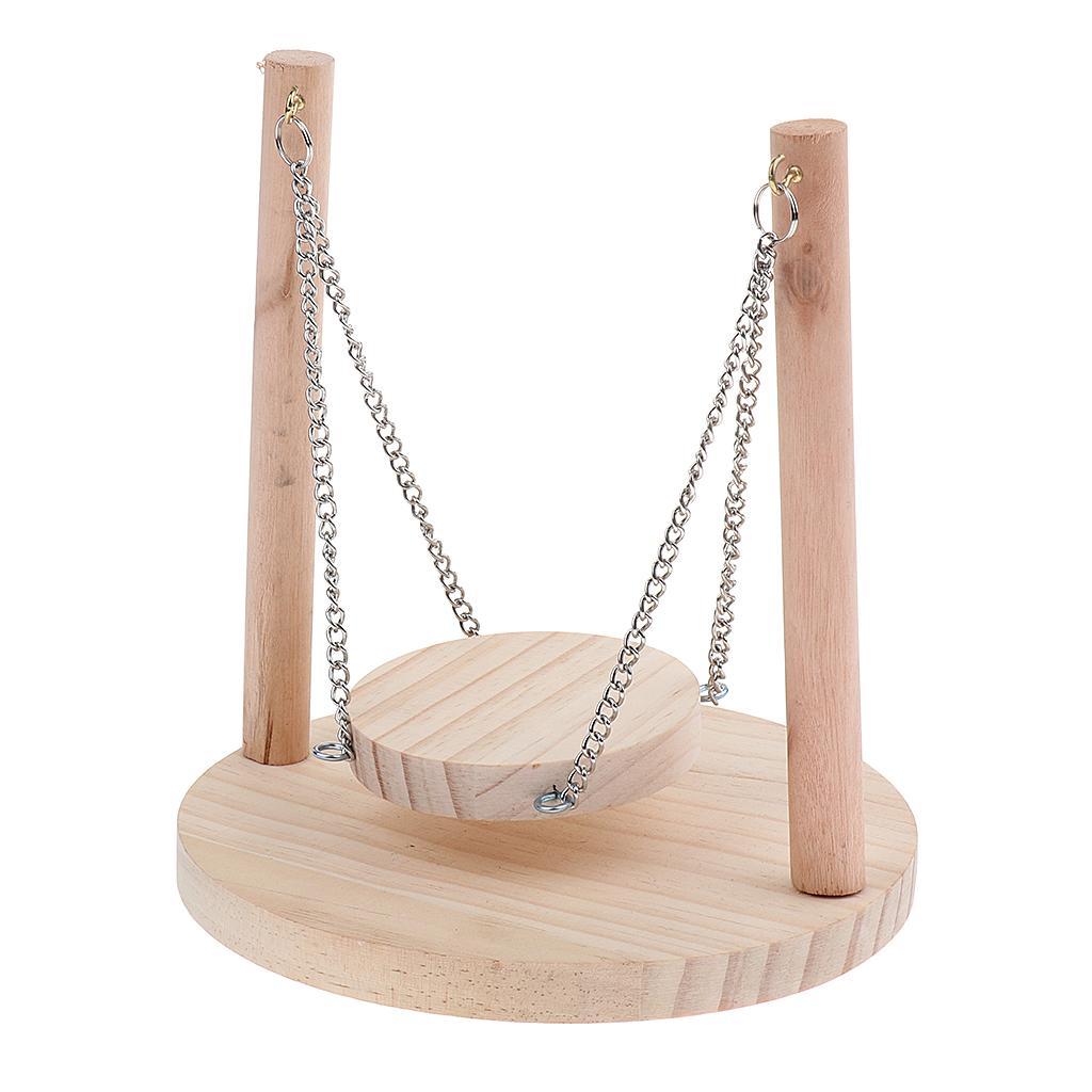 Wood Bird Perch Swing for Pet Parrot Canary Finch Pigeon Hamster Mice Gerbil