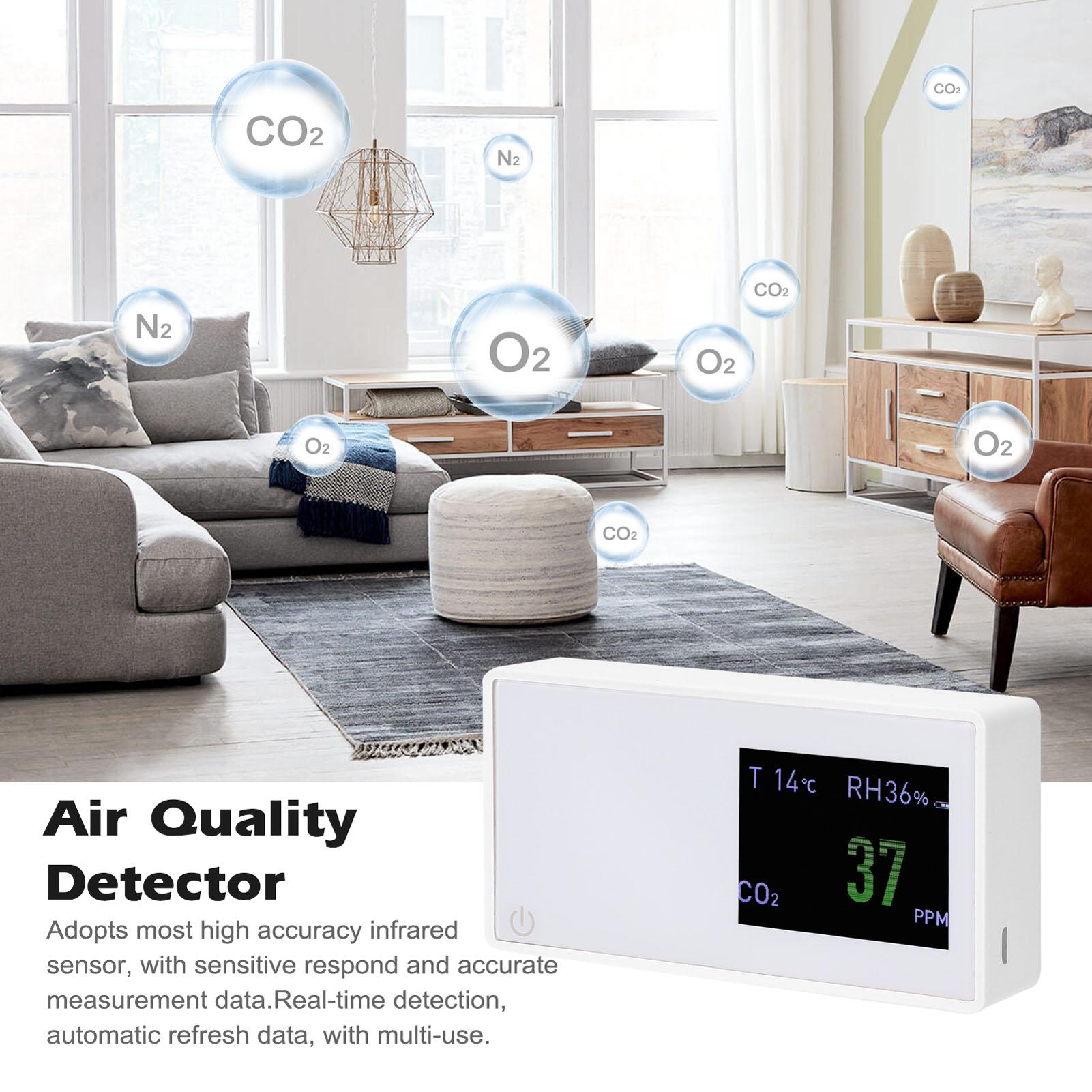 Household Air Quality Detector Multifunctional CO2 Tester with Carbon Dioxide Value Electricity Quantity Temperature