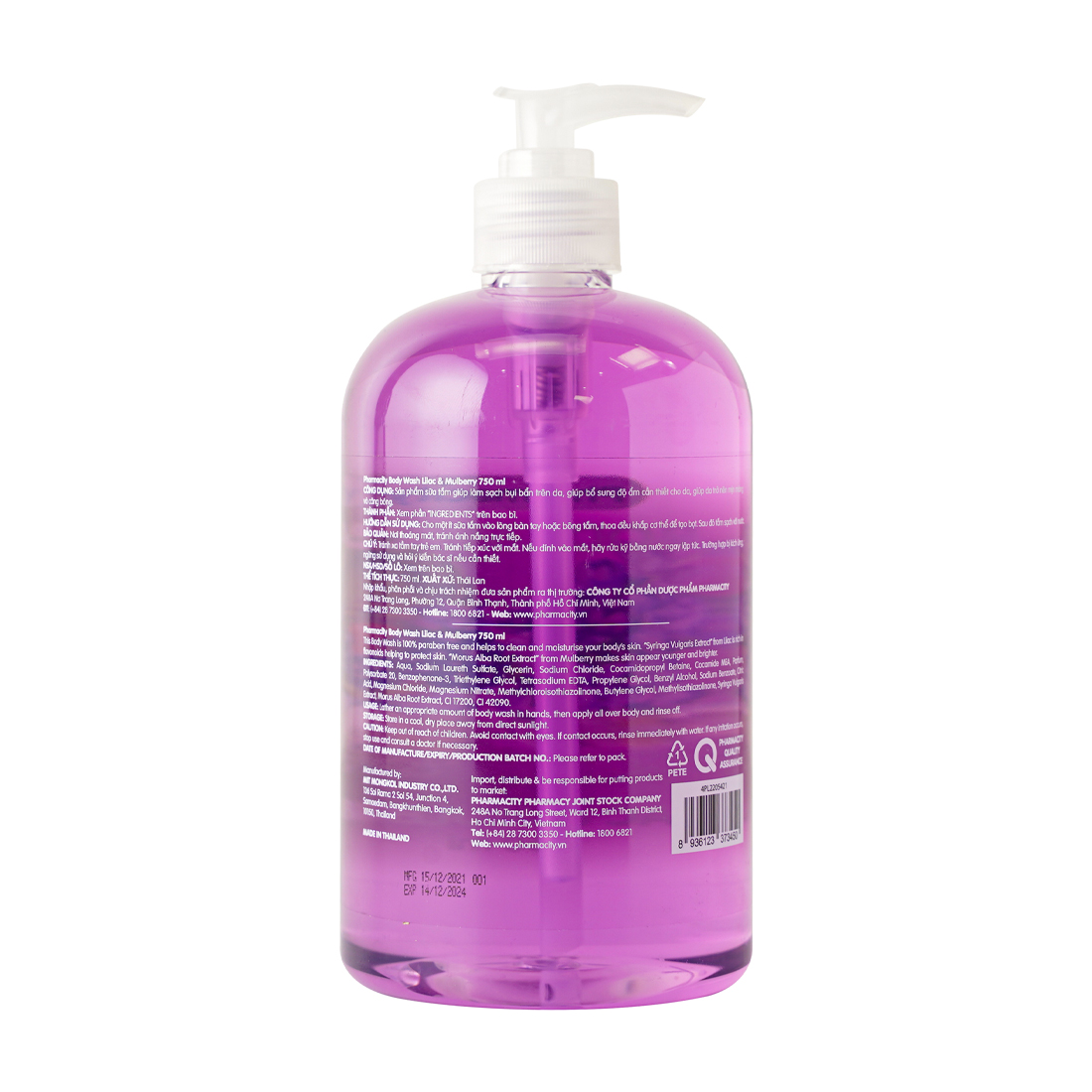 Sữa tắm Lilac &amp; Mulberry Pharmacity (Chai 750ml)