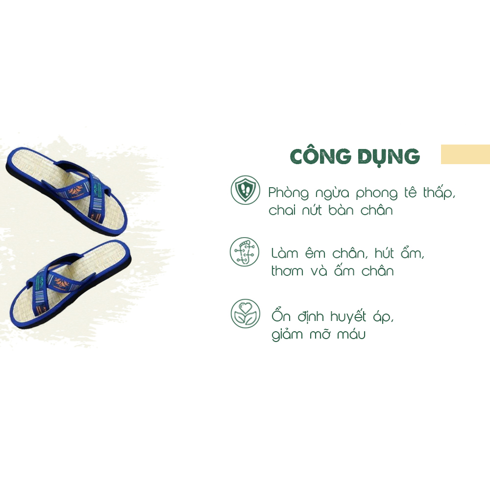 Dép chiếu Hương Quế DCQ-07 thích hợp mang trong nhà, trong văn phòng và bạn đồng hành của du khách khi đến thăm Việt Nam