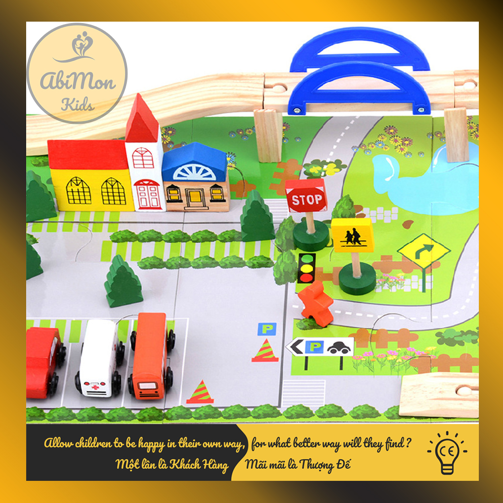 Bộ Ghép Mô Hình Giao Thông Thành Phố Cho Bé  || Montessori cao cấp || Đồ chơi Gỗ - Giáo dục - An toàn - Thông minh