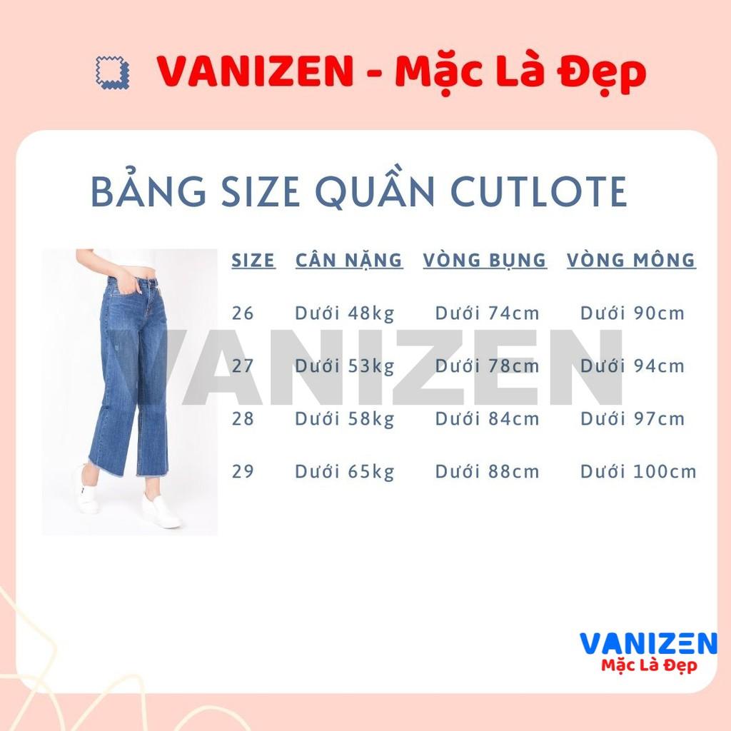 Quần jean nữ ống suông rộng đẹp lưng cao cạp cao xước nhẹ hàng hiệu cao cấp mã 424 VANIZEN