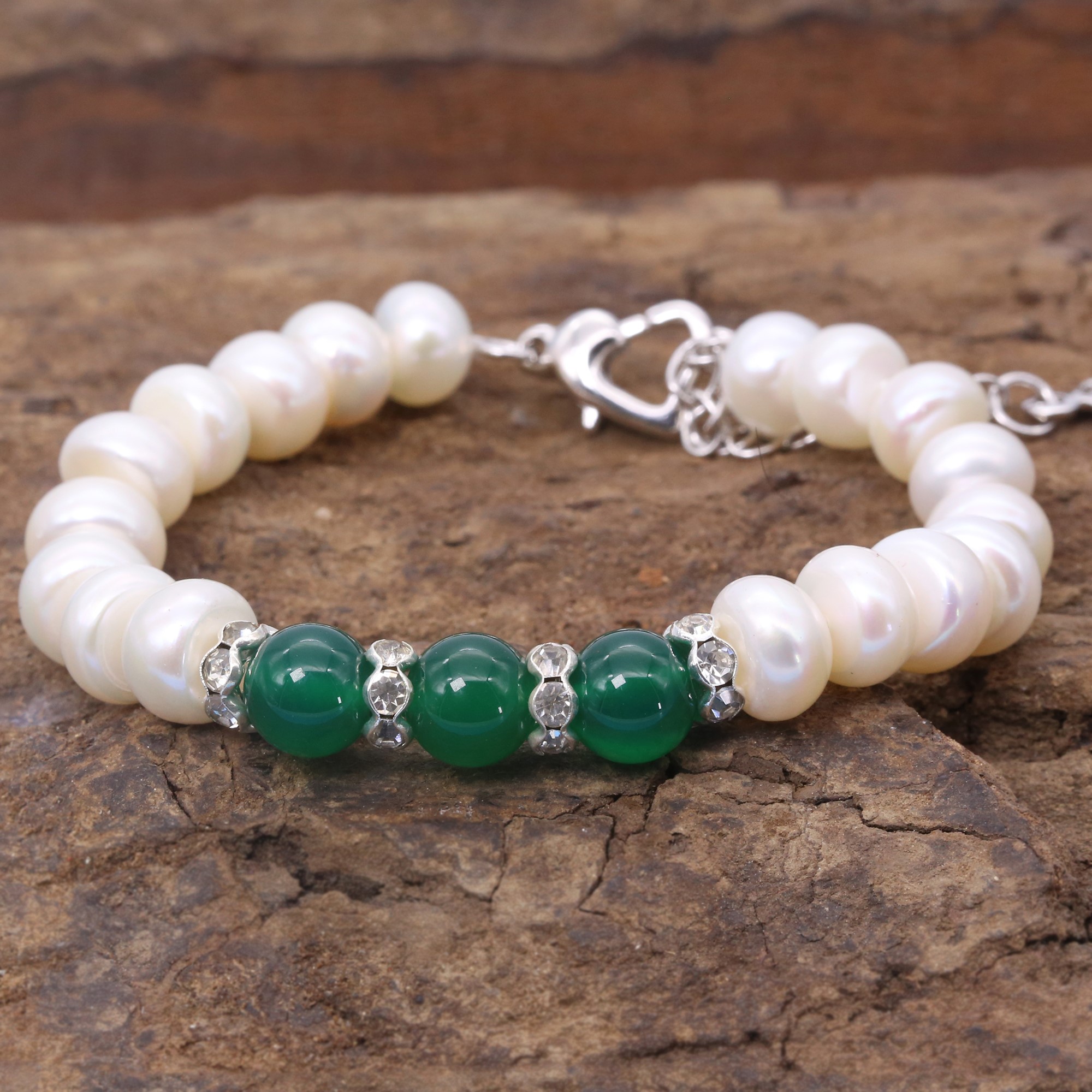 Lắc Tay Nữ | Lắc Tay Nữ Ngọc Trai Kết Hợp Đá Mã Não L0910 - Bảo Ngọc Jewelry