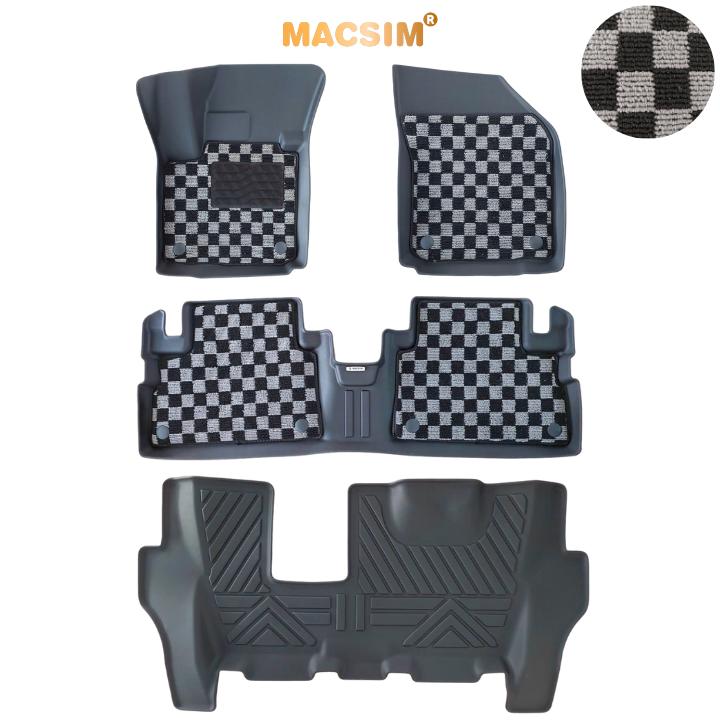 Thảm Lót Sàn 2 Lớp TPE Macsim Suzuki XL7 Chuẩn Form, Bền, Không Mùi ( dệt thô caro 2 lớp sd3 ct)