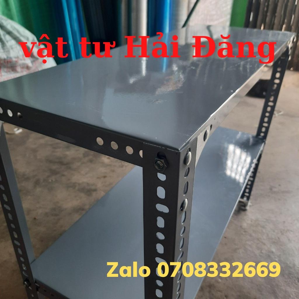 Kệ sắt v lỗ 2 tầng,cao 80cm - 100cm