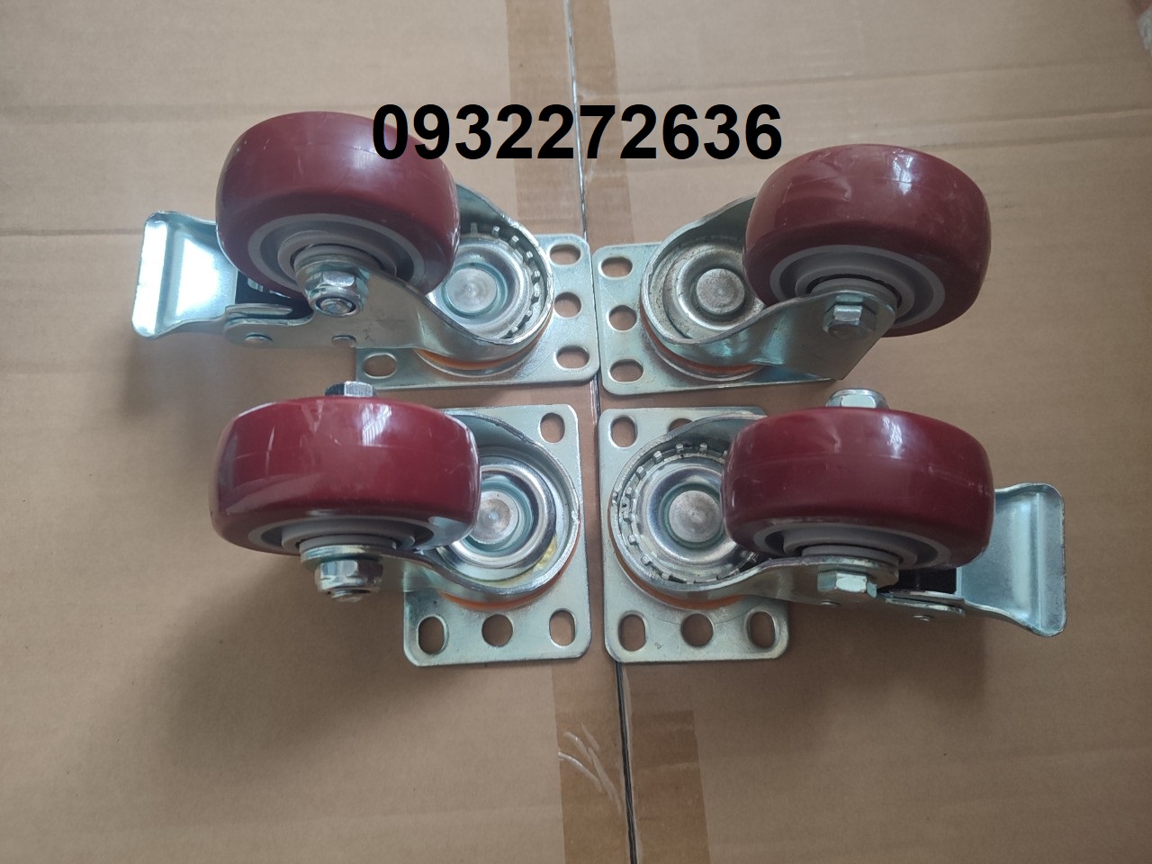 Combo 4 bánh xe đẩy hàng loại cao cấp chịu tải 250 kg, KT 70x30mm - Di chuyển đa mặt sàn