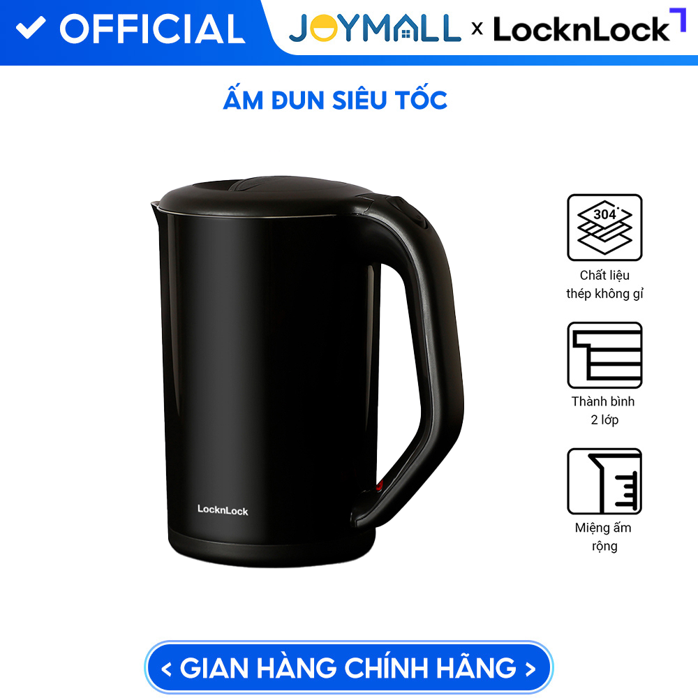 Bình Đun Siêu Tốc 2 Lớp Lock&ampLock EJK738BLK 1.7L – Đen – Hàng Chính Hãng