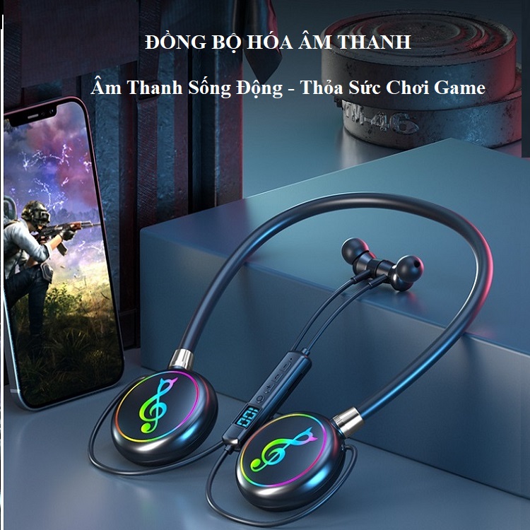 Tai Nghe Bluetooth Đeo Vai YYDS-168 - Bluetooth 5.3 Không Độ Trễ - Tích Hợp Khe Thẻ Nhớ TF, Pin Trâu Thời Gian Dùng Lên Đến 20 Giờ.