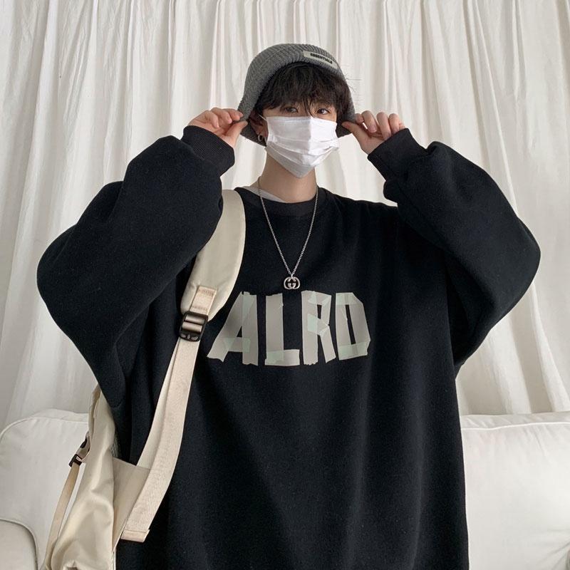 Áo Sweater Tay Dài Cổ Tròn Dáng Rộng Phong Cách Hàn Quốc Thời Trang Cho Nam 2021