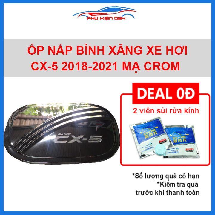 Ốp nắp bình xăng Mazda Cx5 2018-2019 mạ crom bảo vệ chống trầy trang trí ô tô
