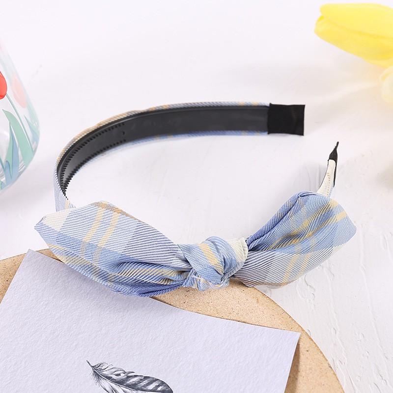 Băng đô nơ, băng đô vải kẻ sọc caro xinh xắn dành cho nữ phong cách Hàn Quốc; S15 - BONMIE