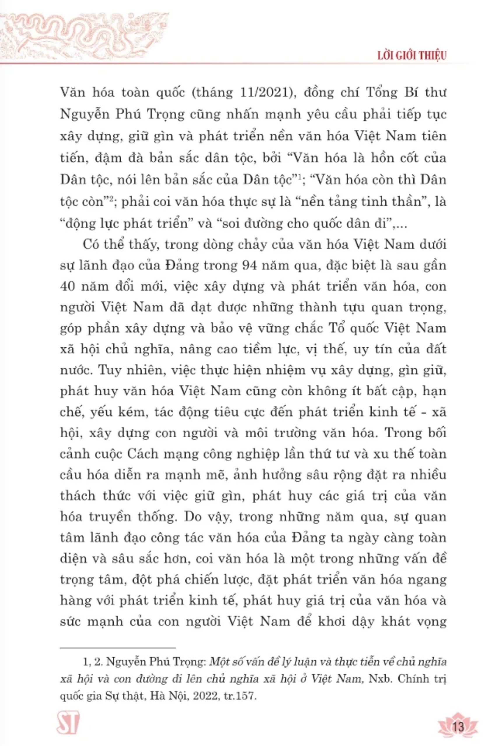 Xây dựng và phát triển nền văn hóa Việt Nam tiên tiến, đậm đà bản sắc dân tộc - bản in 2024