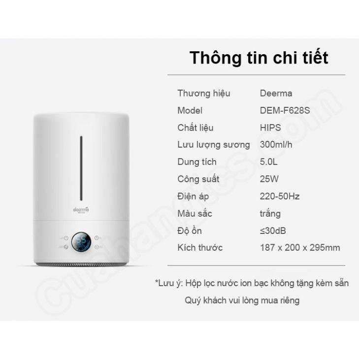 Máy tạo độ ẩm, phun sương Deerma DEM-F628s Dung tích 5 lít - Hàng Chính Hãng