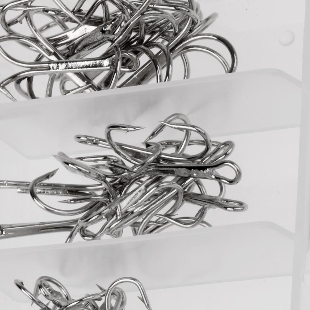 50pcs Fishing Barbed Treble Hook and 20x Fishing Swirl Swivel Hook Connector