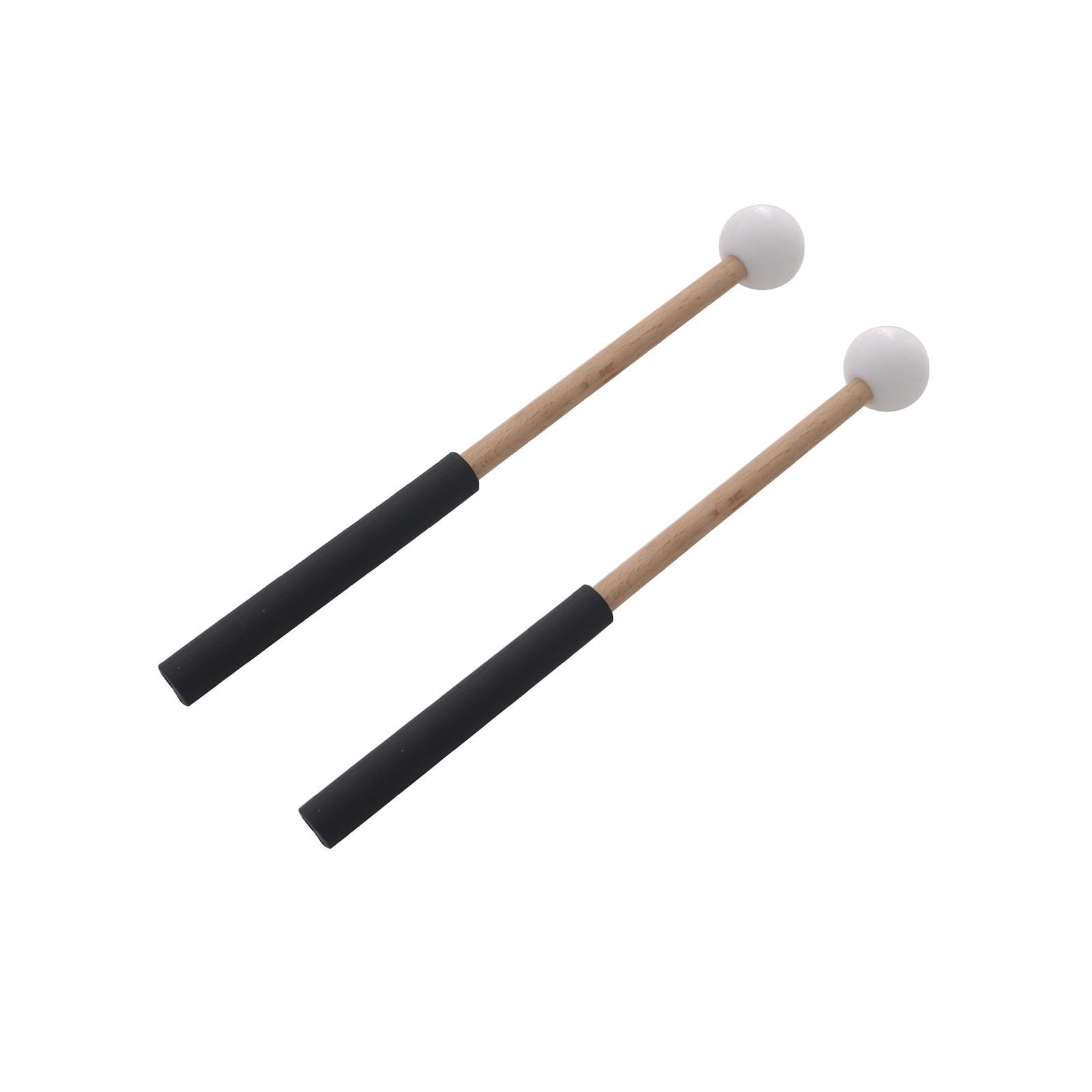 2x Rubber Mallet Percussion 8.6inch with Wood Handle Drum Mallet for Yoga Music Education Stage